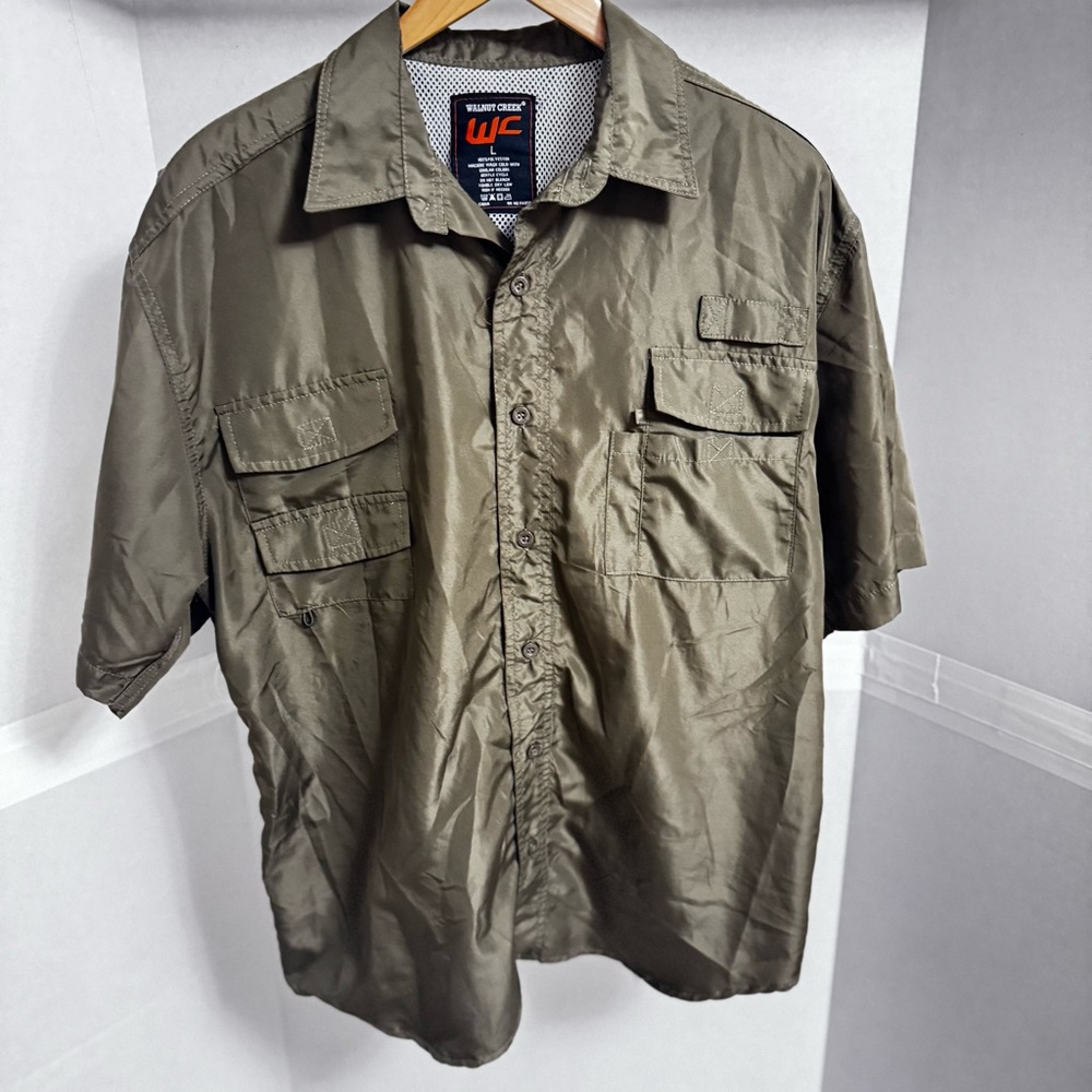 Men's Olive Casual Button Down Shirt by